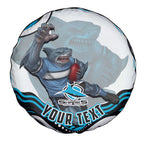 Personalized Cronulla Sutherland Sharks Spare Tire Cover Aboriginal Dot Art - Dreamtime Rugby Mascot