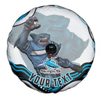 Personalized Cronulla Sutherland Sharks Spare Tire Cover Aboriginal Dot Art - Dreamtime Rugby Mascot