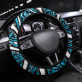 Cronulla Sutherland Sharks Steering Wheel Cover Aboriginal Dot Art - Dreamtime Rugby Mascot