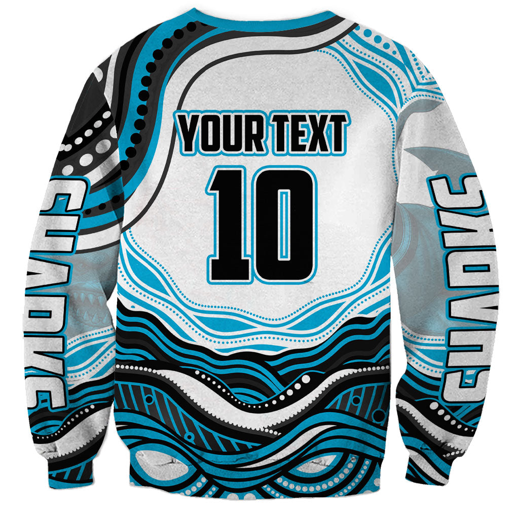 Personalized Cronulla Sutherland Sharks Sweatshirt Aboriginal Dot Art - Dreamtime Rugby Mascot
