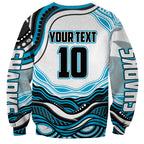 Personalized Cronulla Sutherland Sharks Sweatshirt Aboriginal Dot Art - Dreamtime Rugby Mascot