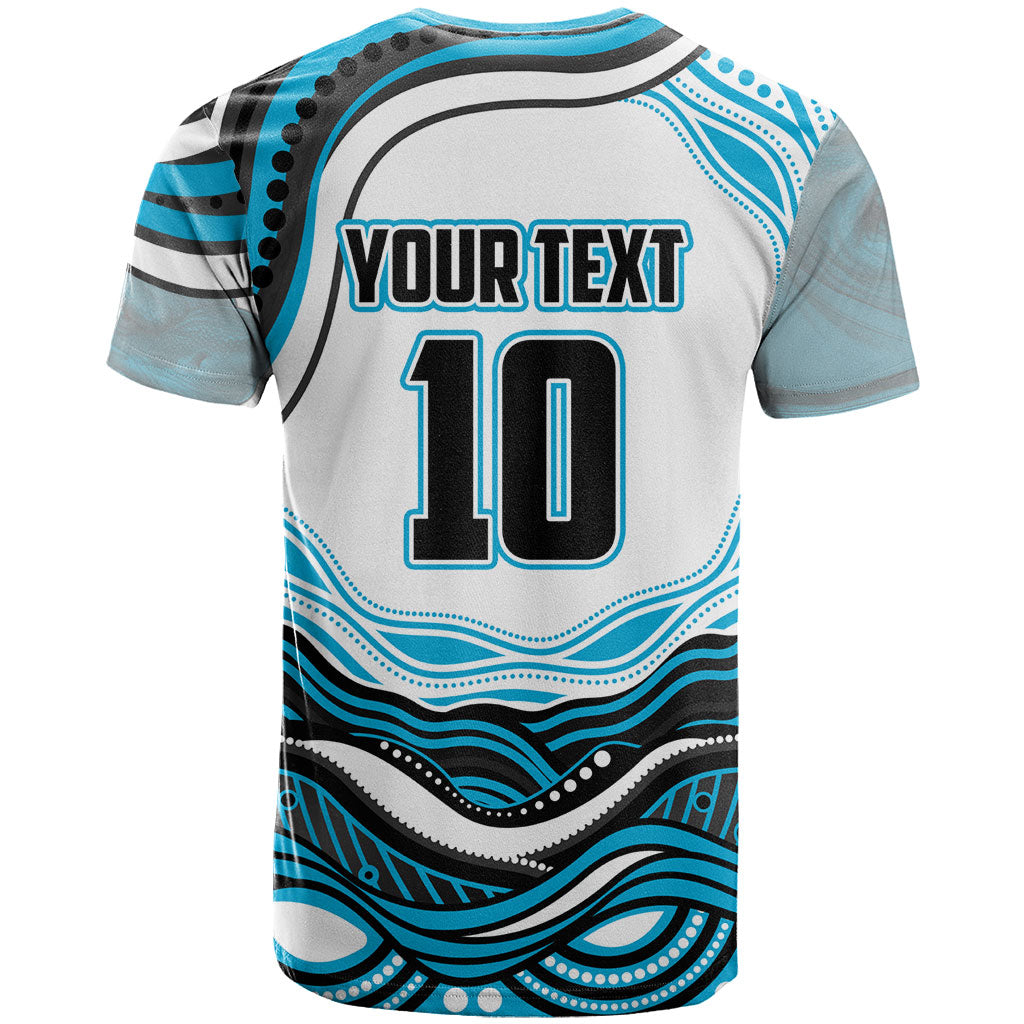 Personalized Cronulla Sutherland Sharks T Shirt Aboriginal Dot Art - Dreamtime Rugby Mascot