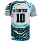 Personalized Cronulla Sutherland Sharks T Shirt Aboriginal Dot Art - Dreamtime Rugby Mascot