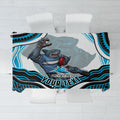 Personalized Cronulla Sutherland Sharks Tablecloth Aboriginal Dot Art - Dreamtime Rugby Mascot