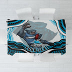 Personalized Cronulla Sutherland Sharks Tablecloth Aboriginal Dot Art - Dreamtime Rugby Mascot