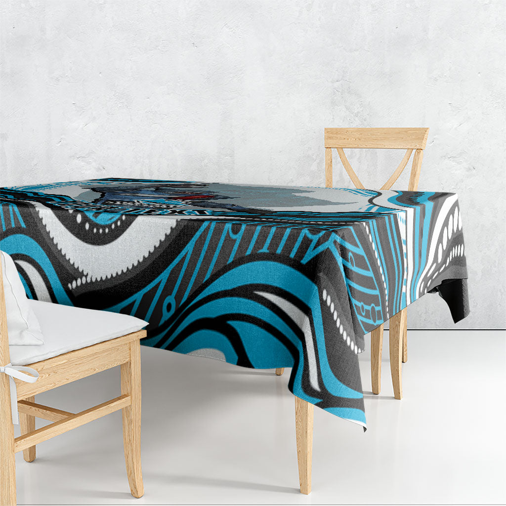 Personalized Cronulla Sutherland Sharks Tablecloth Aboriginal Dot Art - Dreamtime Rugby Mascot