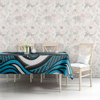 Personalized Cronulla Sutherland Sharks Tablecloth Aboriginal Dot Art - Dreamtime Rugby Mascot