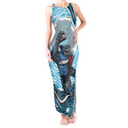 Personalized Cronulla Sutherland Sharks Tank Maxi Dress Aboriginal Dot Art - Dreamtime Rugby Mascot