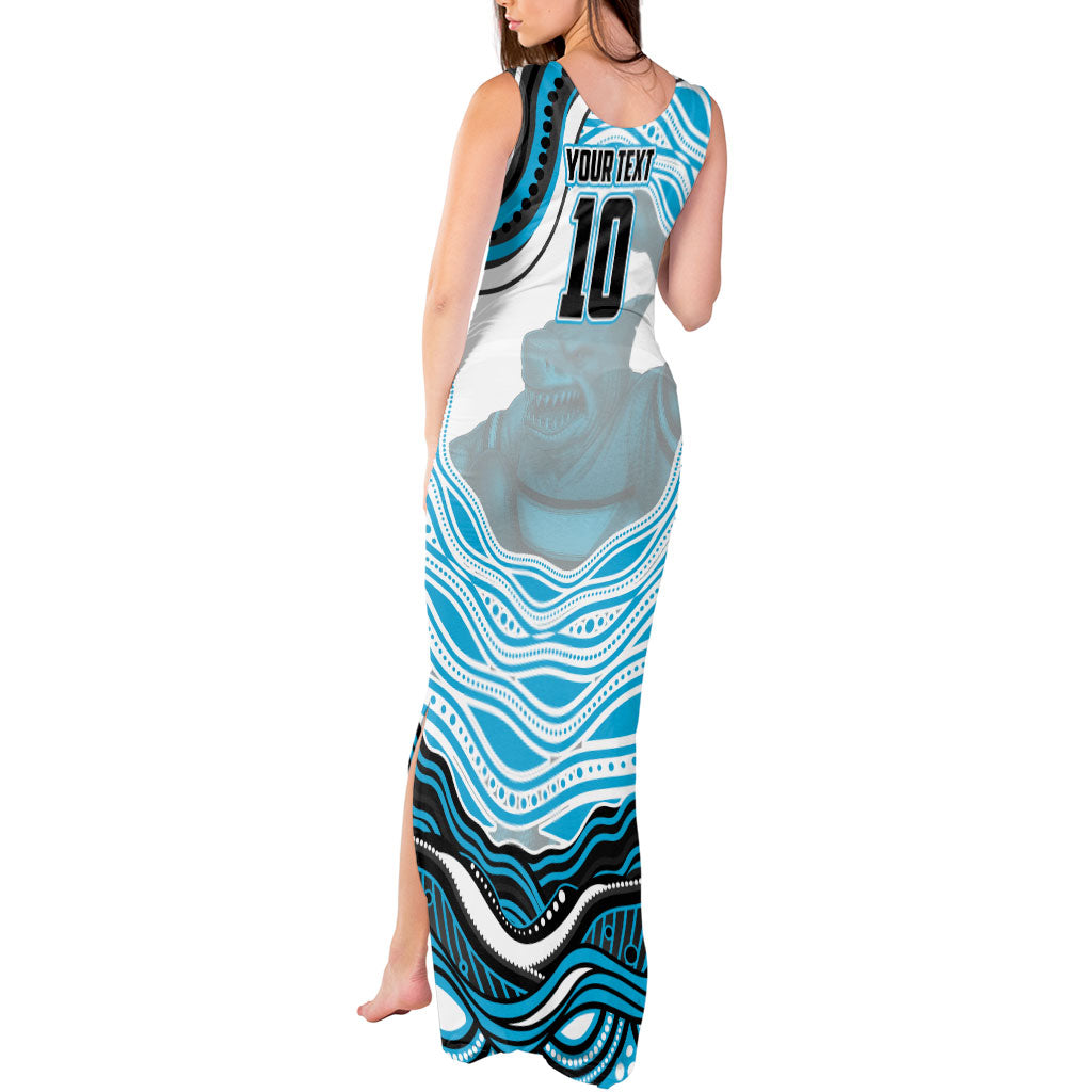 Personalized Cronulla Sutherland Sharks Tank Maxi Dress Aboriginal Dot Art - Dreamtime Rugby Mascot