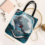 Personalized Cronulla Sutherland Sharks Tote Bag Aboriginal Dot Art - Dreamtime Rugby Mascot