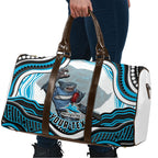 Personalized Cronulla Sutherland Sharks Travel Bag Aboriginal Dot Art - Dreamtime Rugby Mascot
