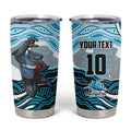 Personalized Cronulla Sutherland Sharks Tumbler Cup Aboriginal Dot Art - Dreamtime Rugby Mascot