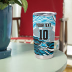 Personalized Cronulla Sutherland Sharks Tumbler Cup Aboriginal Dot Art - Dreamtime Rugby Mascot