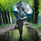 Personalized Cronulla Sutherland Sharks Umbrella Aboriginal Dot Art - Dreamtime Rugby Mascot
