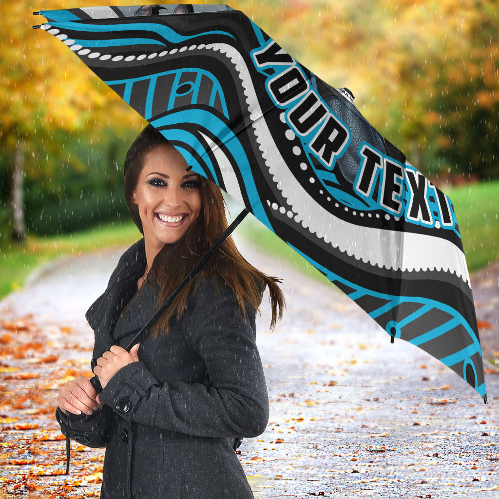Personalized Cronulla Sutherland Sharks Umbrella Aboriginal Dot Art - Dreamtime Rugby Mascot