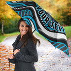 Personalized Cronulla Sutherland Sharks Umbrella Aboriginal Dot Art - Dreamtime Rugby Mascot