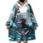 Personalized Cronulla Sutherland Sharks Wearable Blanket Hoodie Aboriginal Dot Art - Dreamtime Rugby Mascot