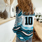 Personalized Cronulla Sutherland Sharks Women Casual Shirt Aboriginal Dot Art - Dreamtime Rugby Mascot