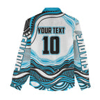 Personalized Cronulla Sutherland Sharks Women Casual Shirt Aboriginal Dot Art - Dreamtime Rugby Mascot