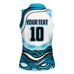 Personalized Cronulla Sutherland Sharks Women Sleeveless Polo Shirt Aboriginal Dot Art - Dreamtime Rugby Mascot