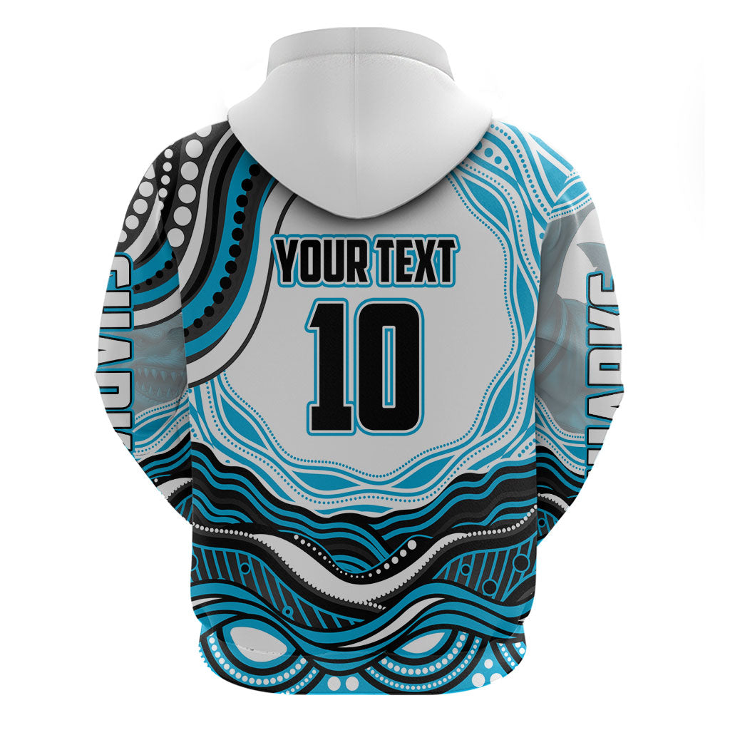 Personalized Cronulla Sutherland Sharks Zip Hoodie Aboriginal Dot Art - Dreamtime Rugby Mascot