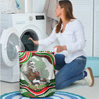 Personalized South Sydney Rabbitohs Laundry Basket Aboriginal Dot Art - Dreamtime Rugby Mascot