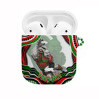 Personalized South Sydney Rabbitohs AirPods Case Aboriginal Dot Art - Dreamtime Rugby Mascot