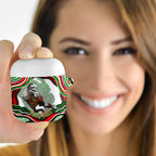 Personalized South Sydney Rabbitohs AirPods Case Aboriginal Dot Art - Dreamtime Rugby Mascot