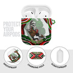 Personalized South Sydney Rabbitohs AirPods Case Aboriginal Dot Art - Dreamtime Rugby Mascot