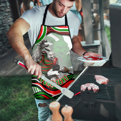 Personalized South Sydney Rabbitohs Apron Aboriginal Dot Art - Dreamtime Rugby Mascot
