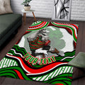 Personalized South Sydney Rabbitohs Area Rug Aboriginal Dot Art - Dreamtime Rugby Mascot