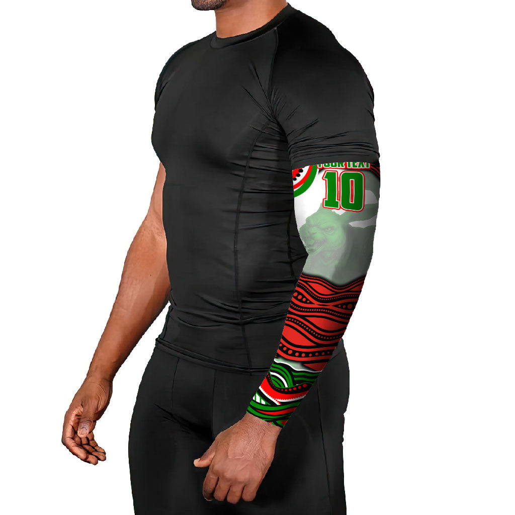 Personalized South Sydney Rabbitohs Arm Sleeves Aboriginal Dot Art - Dreamtime Rugby Mascot