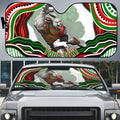 Personalized South Sydney Rabbitohs Auto Sun Shade Aboriginal Dot Art - Dreamtime Rugby Mascot