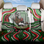 Personalized South Sydney Rabbitohs Back Car Seat Cover Aboriginal Dot Art - Dreamtime Rugby Mascot