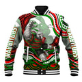 Personalized South Sydney Rabbitohs Baseball Jacket Aboriginal Dot Art - Dreamtime Rugby Mascot
