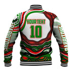 Personalized South Sydney Rabbitohs Baseball Jacket Aboriginal Dot Art - Dreamtime Rugby Mascot