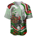 Personalized South Sydney Rabbitohs Baseball Jersey Aboriginal Dot Art - Dreamtime Rugby Mascot