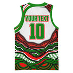 Personalized South Sydney Rabbitohs Basketball Jersey Aboriginal Dot Art - Dreamtime Rugby Mascot