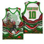 Personalized South Sydney Rabbitohs Basketball Jersey Aboriginal Dot Art - Dreamtime Rugby Mascot