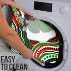 Personalized South Sydney Rabbitohs Bathroom Set Aboriginal Dot Art - Dreamtime Rugby Mascot