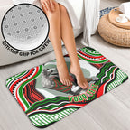 Personalized South Sydney Rabbitohs Bathroom Set Aboriginal Dot Art - Dreamtime Rugby Mascot