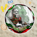 Personalized South Sydney Rabbitohs Beach Blanket Aboriginal Dot Art - Dreamtime Rugby Mascot