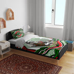 Personalized South Sydney Rabbitohs Bedding Set Aboriginal Dot Art - Dreamtime Rugby Mascot