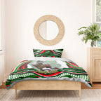 Personalized South Sydney Rabbitohs Bedding Set Aboriginal Dot Art - Dreamtime Rugby Mascot