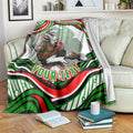 Personalized South Sydney Rabbitohs Blanket Aboriginal Dot Art - Dreamtime Rugby Mascot
