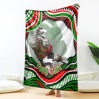 Personalized South Sydney Rabbitohs Blanket Aboriginal Dot Art - Dreamtime Rugby Mascot