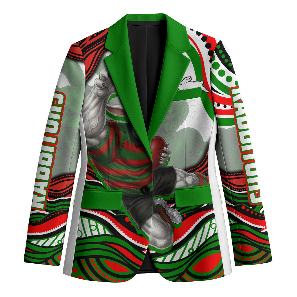 Personalized South Sydney Rabbitohs Blazer Aboriginal Dot Art - Dreamtime Rugby Mascot
