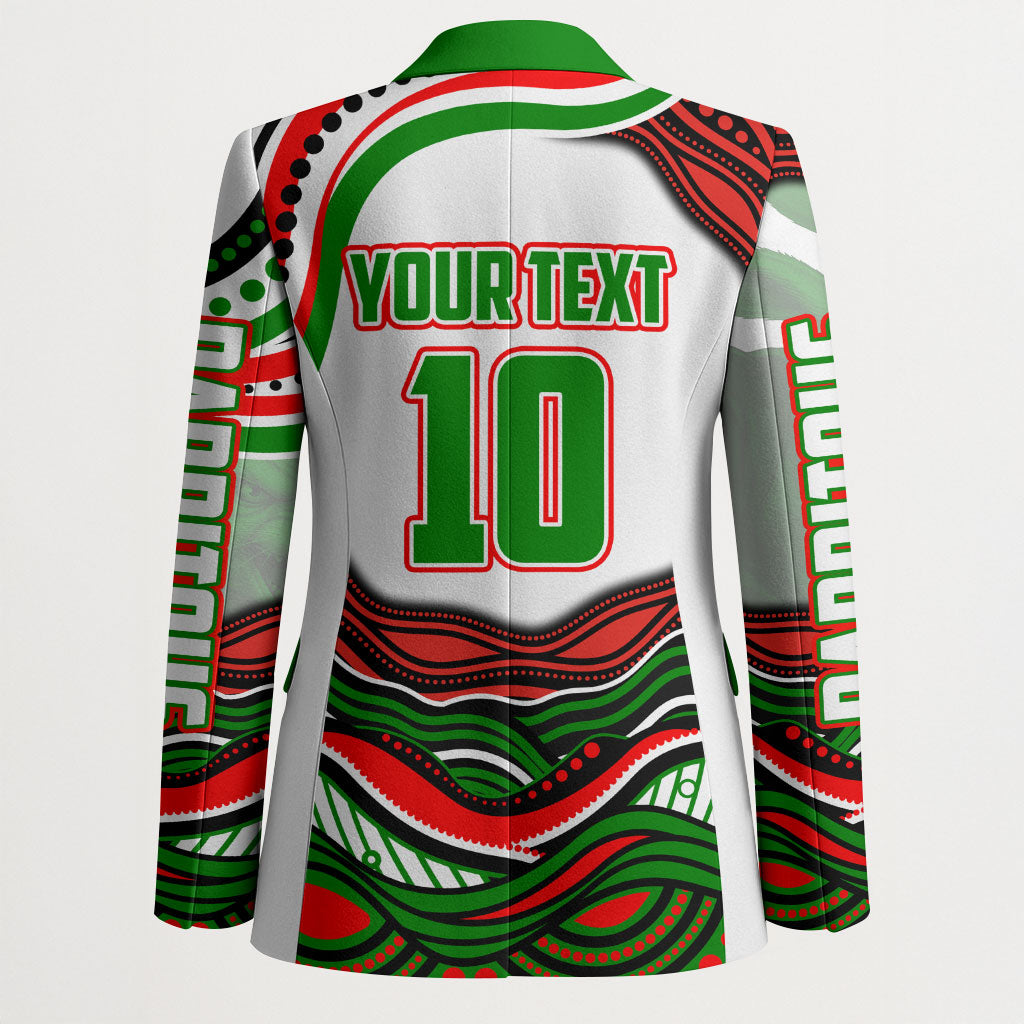 Personalized South Sydney Rabbitohs Blazer Aboriginal Dot Art - Dreamtime Rugby Mascot