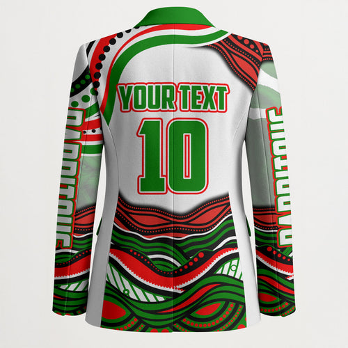 Personalized South Sydney Rabbitohs Blazer Aboriginal Dot Art - Dreamtime Rugby Mascot