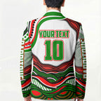 Personalized South Sydney Rabbitohs Blazer Aboriginal Dot Art - Dreamtime Rugby Mascot